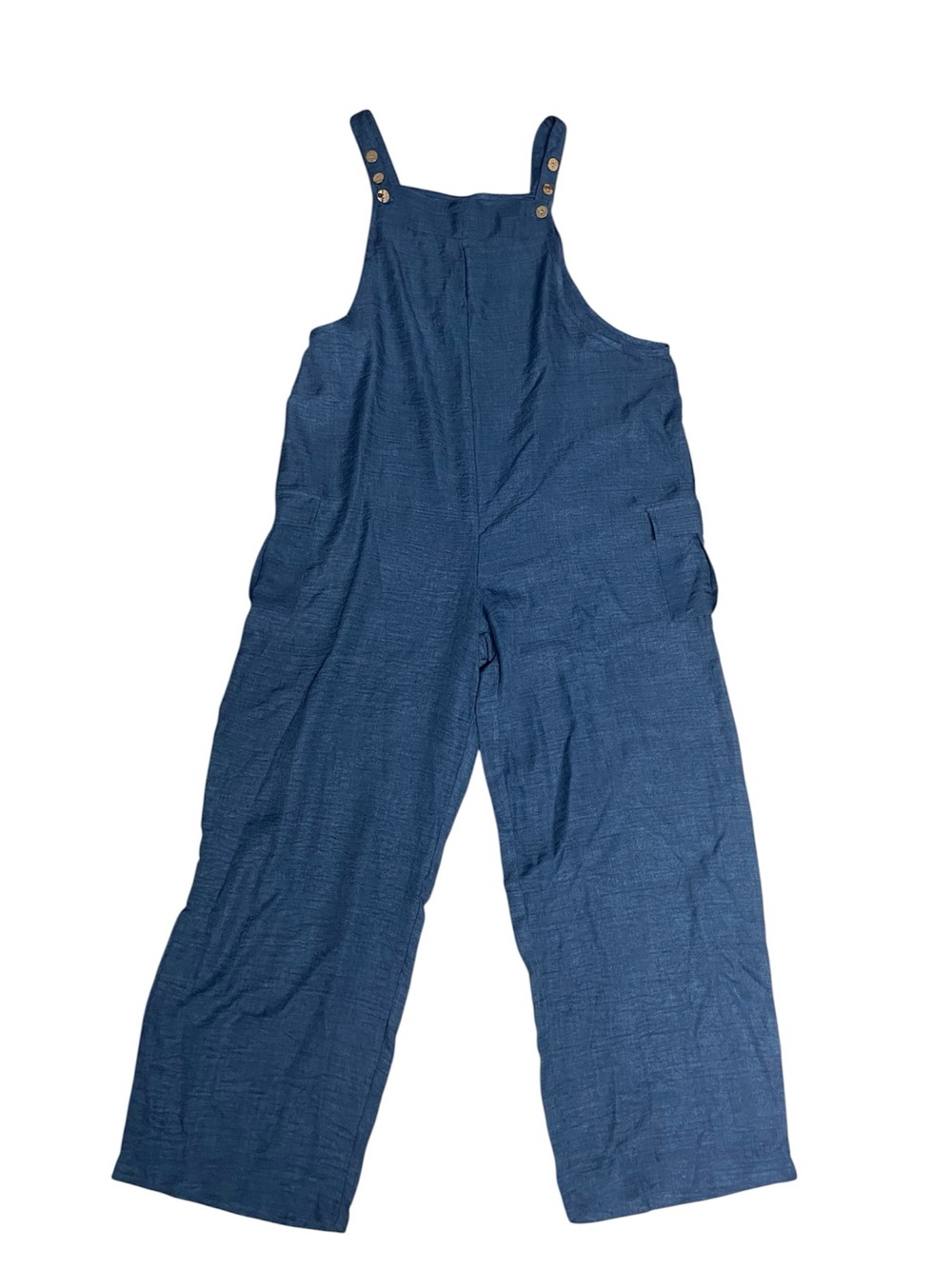 Women’s Navy Blue Wide-Leg Overalls